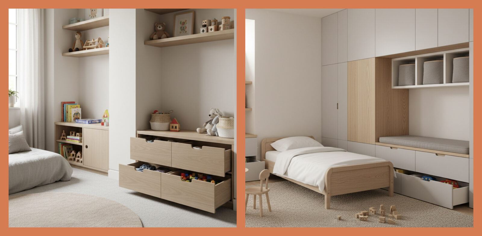 alcove storage children's bedroom