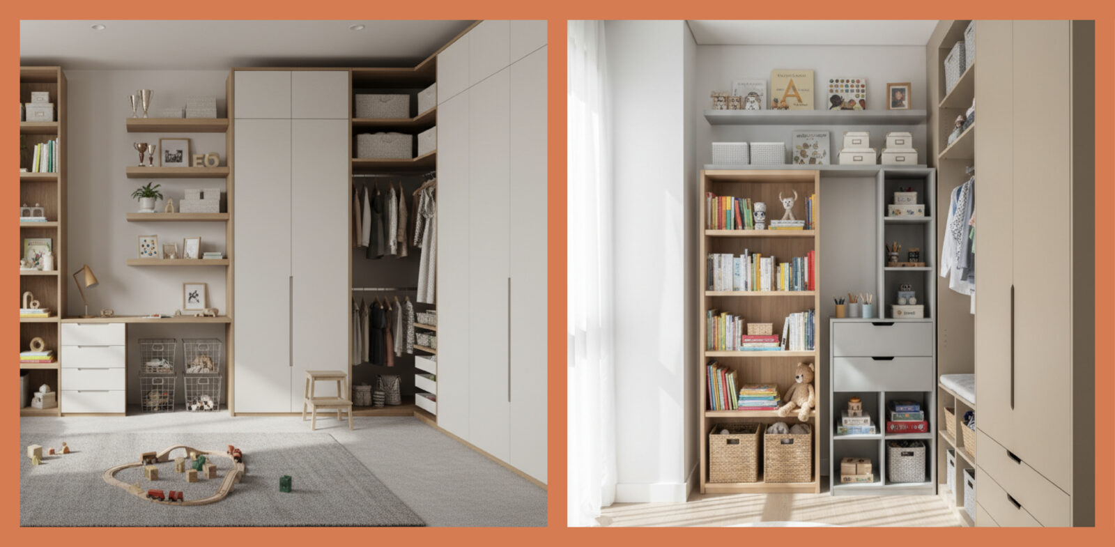 vertical storage children's bedroom